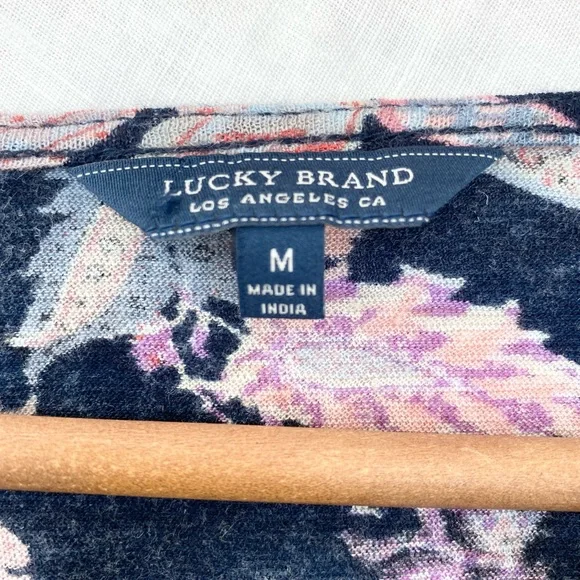 Lucky Brand Boho Floral Paisley Knit Top - Picture 10 of 10